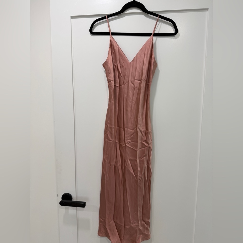 L'AGENCE Silk Slip Blush Pink Dress